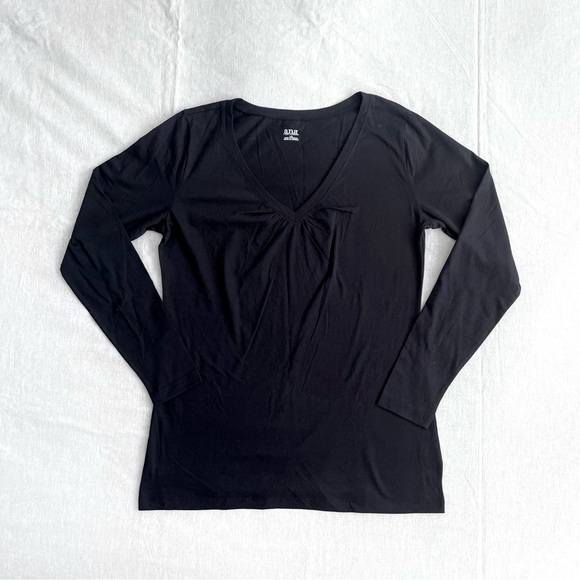 a.n.a V-Neck Runched Long Sleeve Top - L - Picture 1 of 6
